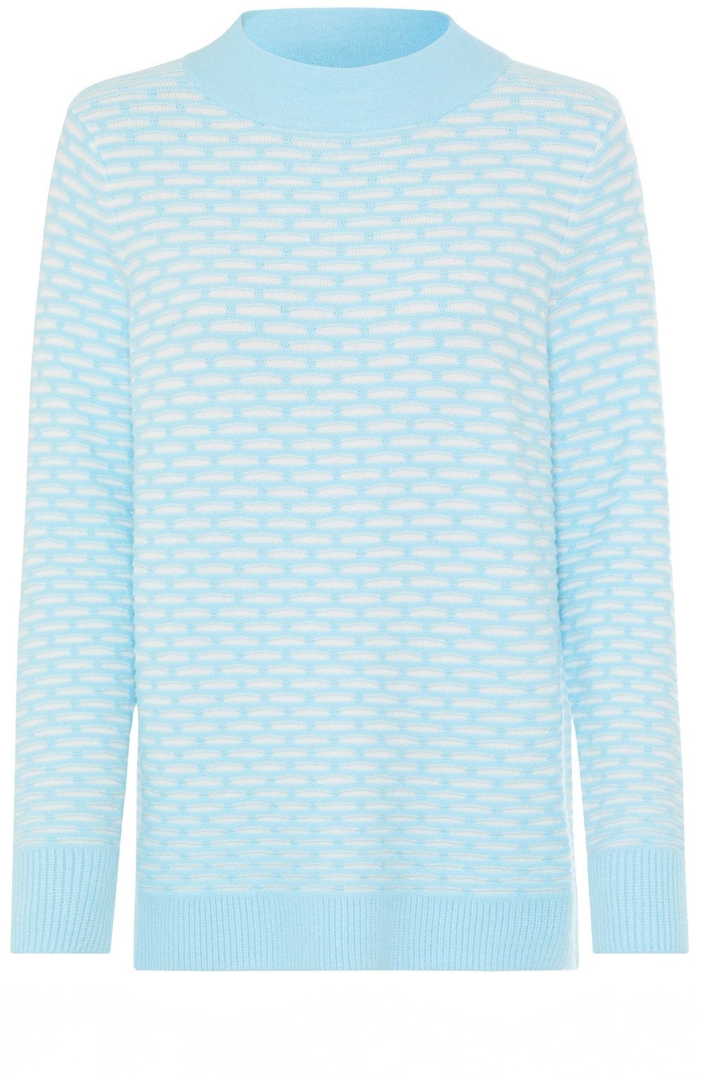 Satin Blue Textured Knit Henny Jumper