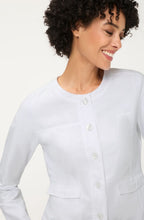 Savanna Sky White Linen and Jersey Mix Jacket