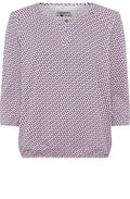 Seashell Rose Abstract Print Clara Top