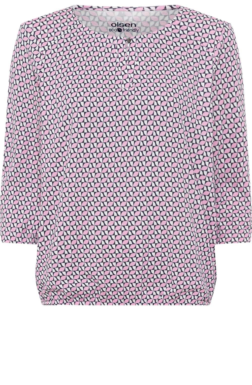 Seashell Rose Abstract Print Clara Top