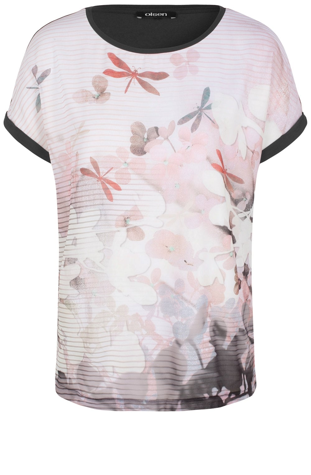 Silky Front Floral Design Top