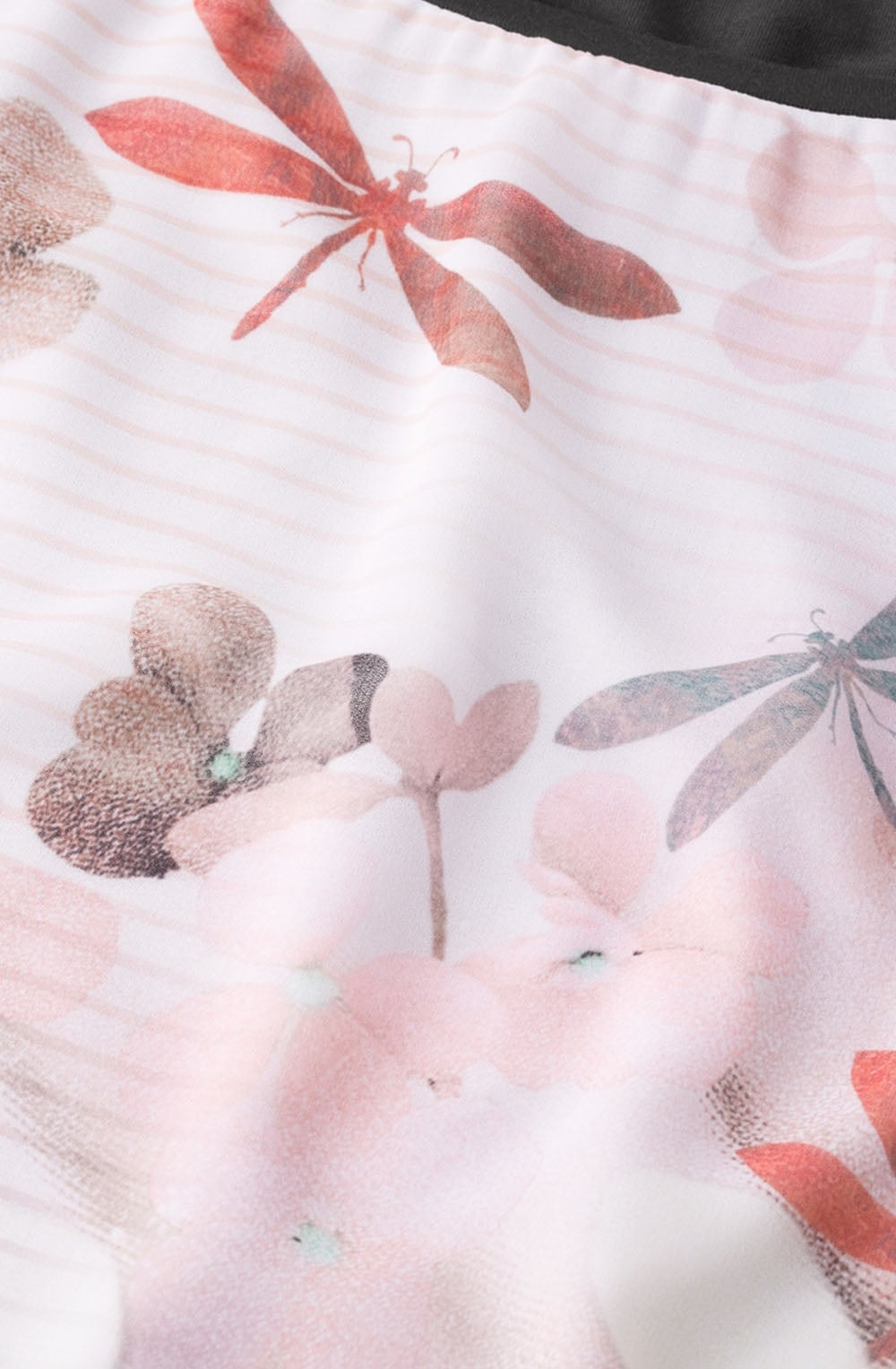 Silky Front Floral Design Top