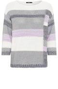 Silver Grey and Lilac Colour Block Cora Jumper