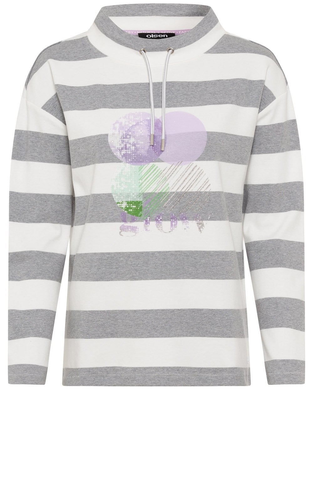Silver Grey Cora Sweatshirt with Drawstring Neck