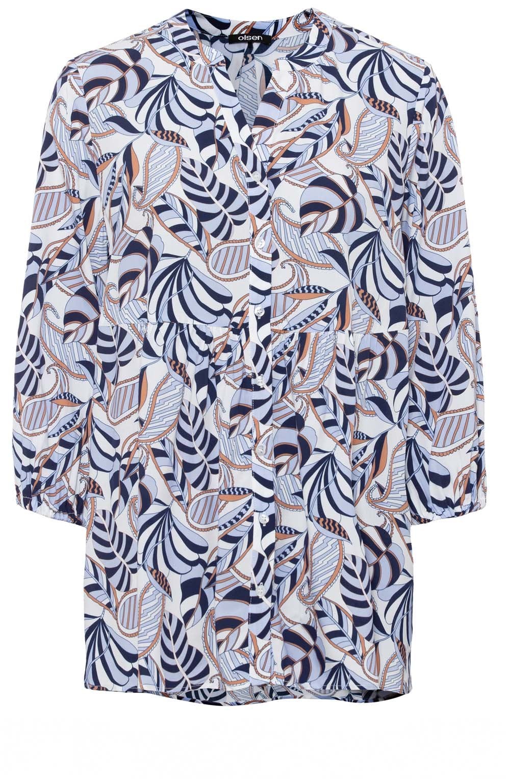 Sky and Biscotti Relaxed Peplum Blouse