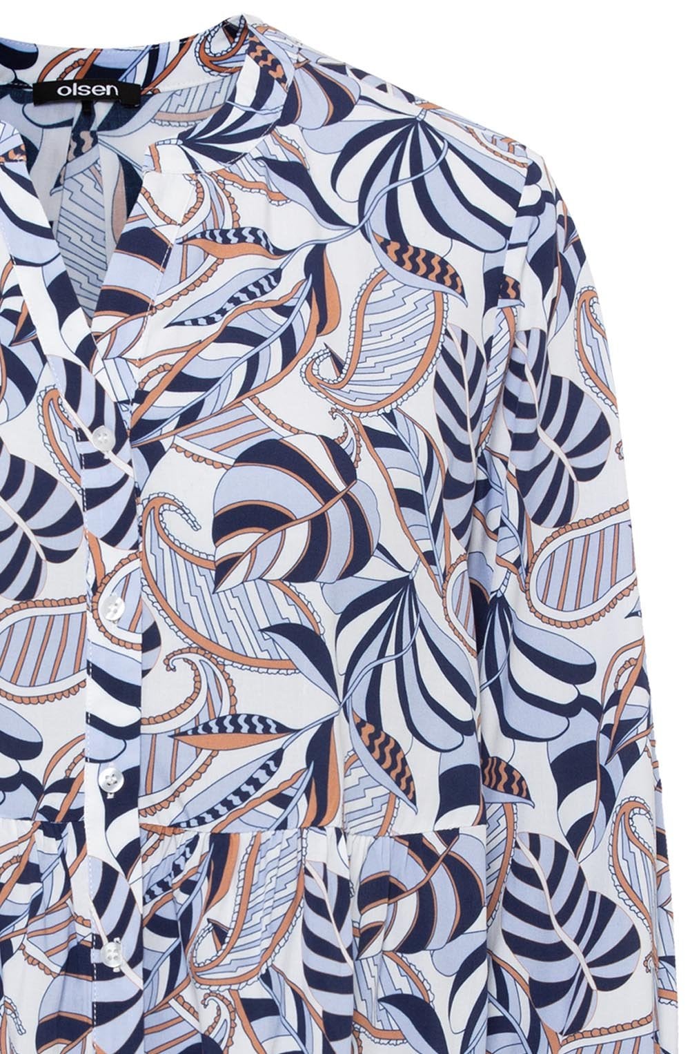 Sky and Biscotti Relaxed Peplum Blouse