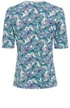 Sky and Green Floral T Shirt