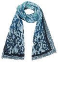 Sky and Mint Patterned Lightweight Scarf