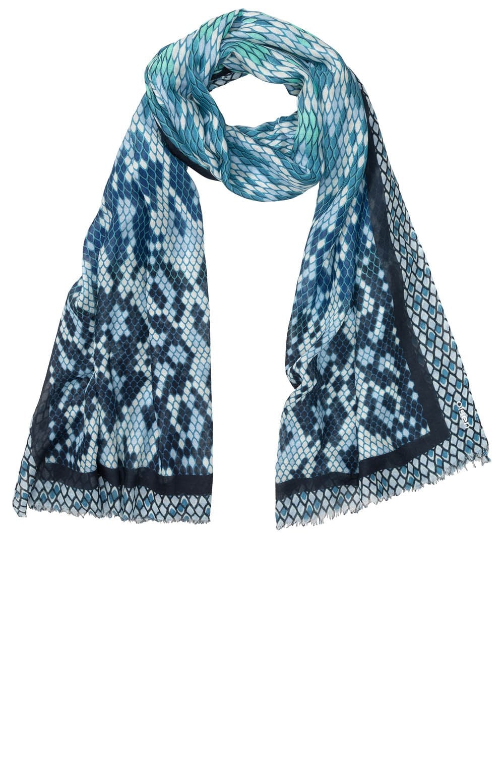 Sky and Mint Patterned Lightweight Scarf