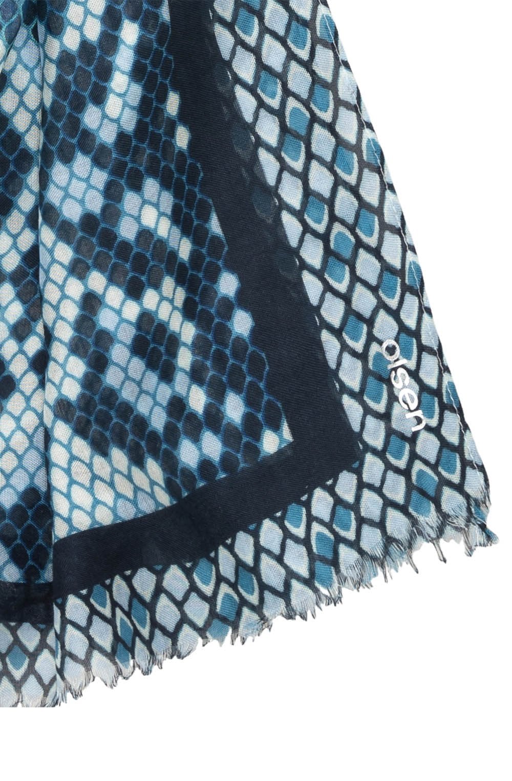Sky and Mint Patterned Lightweight Scarf