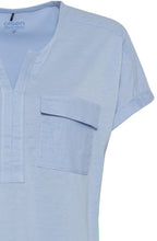 Sky Linen Detailed Jersey Top