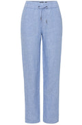 Sky Melange Ankle Length Linen Trousers