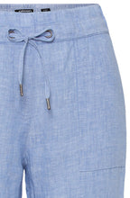 Sky Melange Ankle Length Linen Trousers