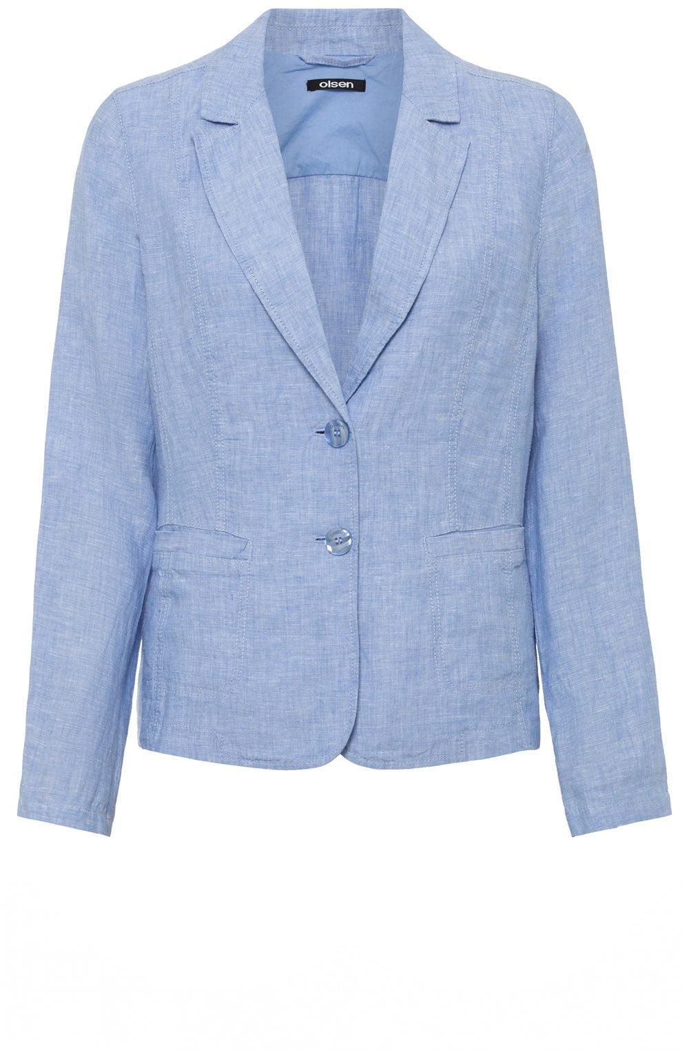 Sky Melange Linen Blazer