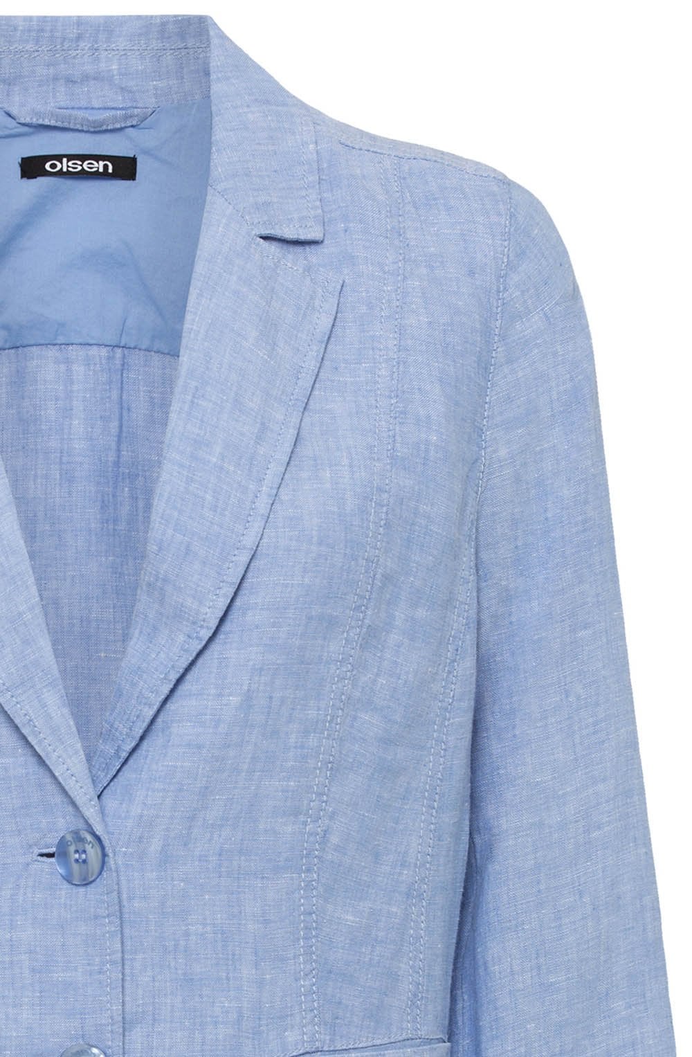 Sky Melange Linen Blazer