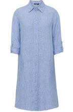 Sky Melange Linen Shirt Dress