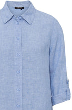 Sky Melange Linen Shirt Dress