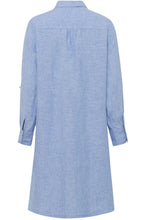 Sky Melange Linen Shirt Dress