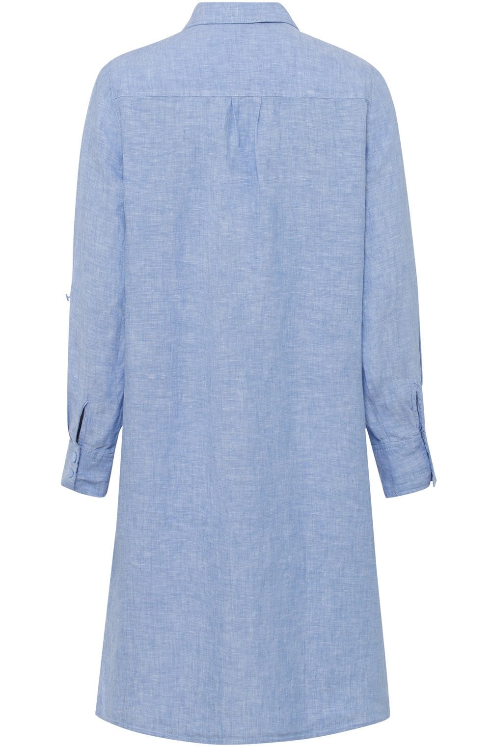 Sky Melange Linen Shirt Dress