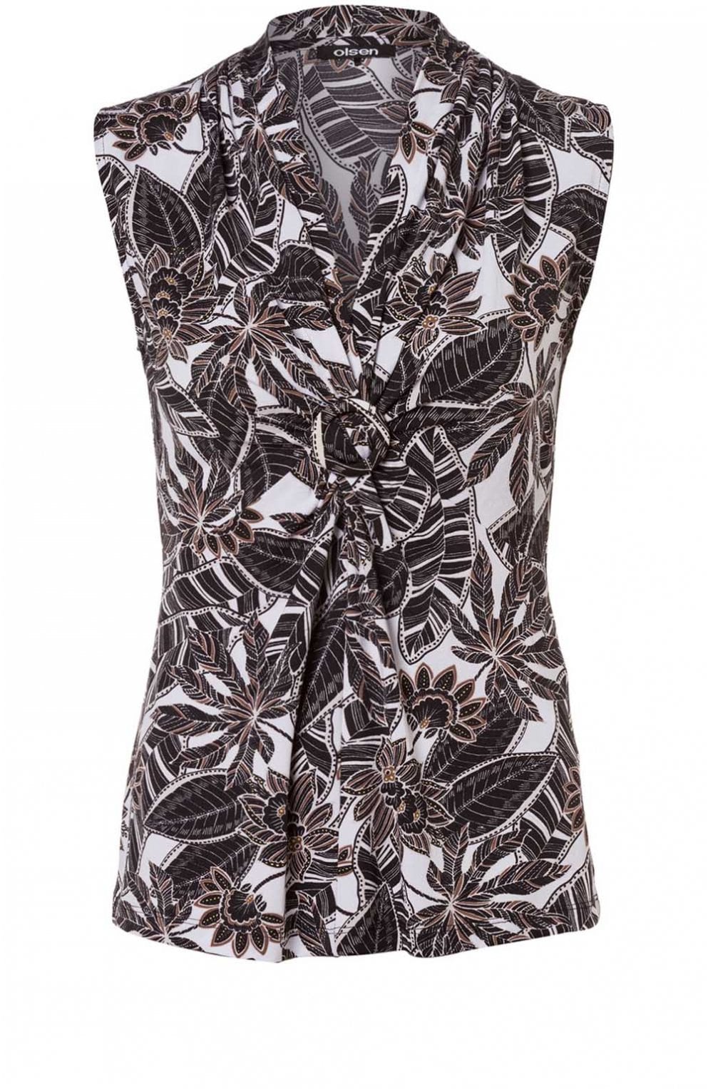Sleeveless Floral Print Top