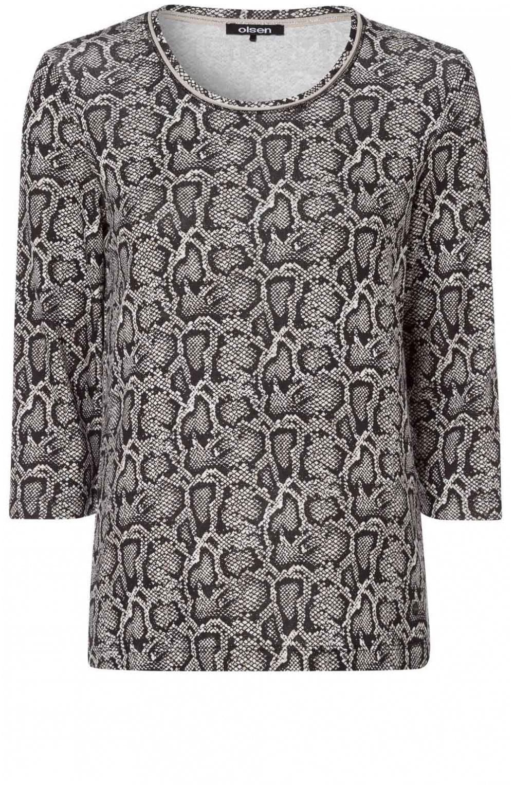 Snake Print Jersey Top