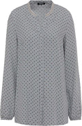 Soft Grey Abstract Flower Print Blouse