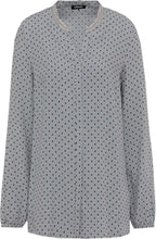 Soft Grey Abstract Flower Print Blouse