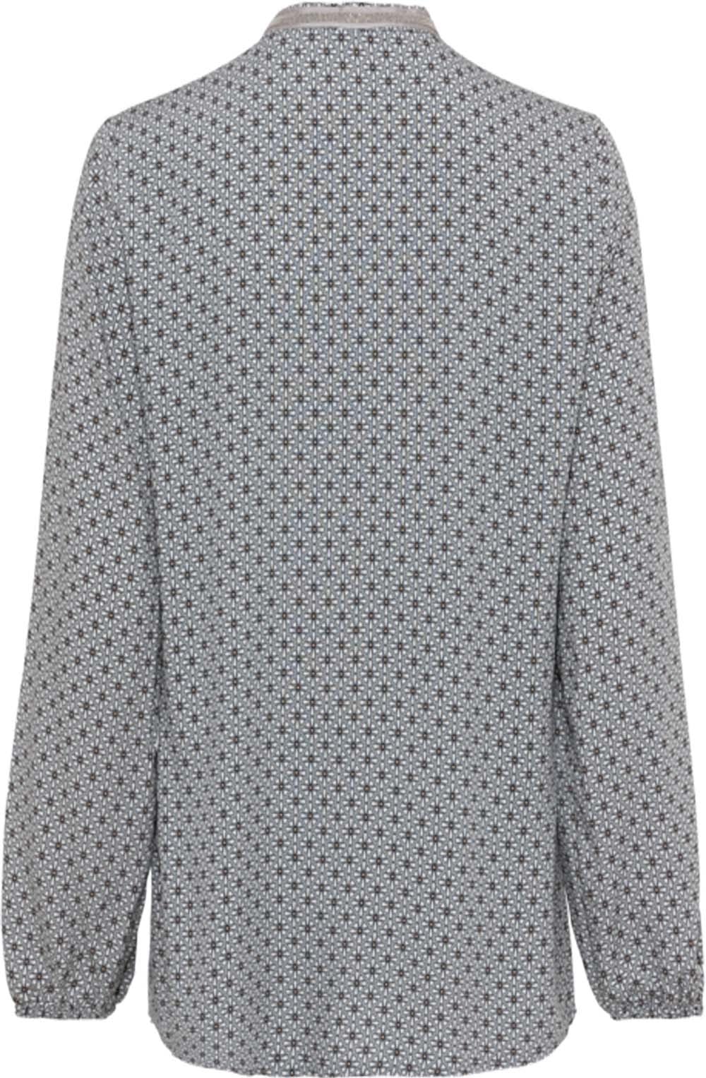 Soft Grey Abstract Flower Print Blouse
