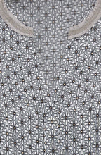 Soft Grey Abstract Flower Print Blouse
