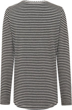 Soft Grey Striped Bold Print Top