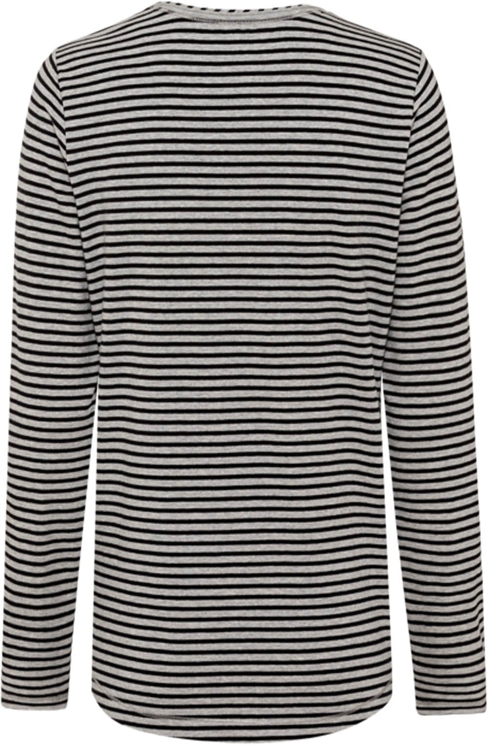 Soft Grey Striped Bold Print Top