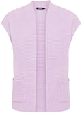 Soft Lilac Ribbed Knit Waistcoat