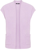 Soft Lilac Ribbed Knit Waistcoat