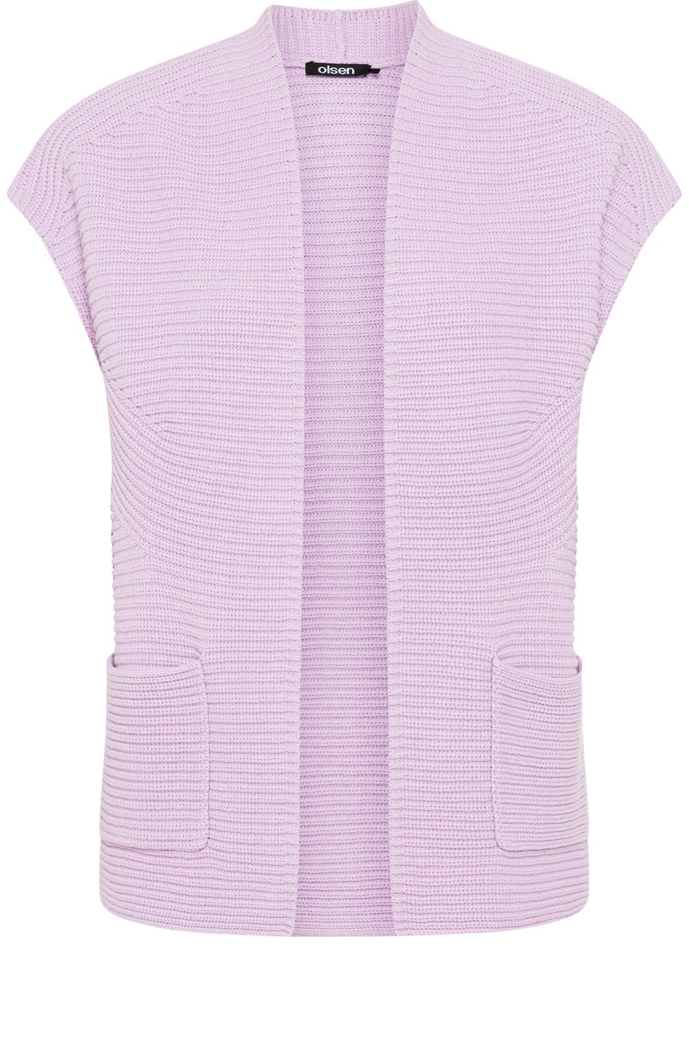 Soft Lilac Ribbed Knit Waistcoat