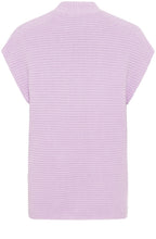 Soft Lilac Ribbed Knit Waistcoat