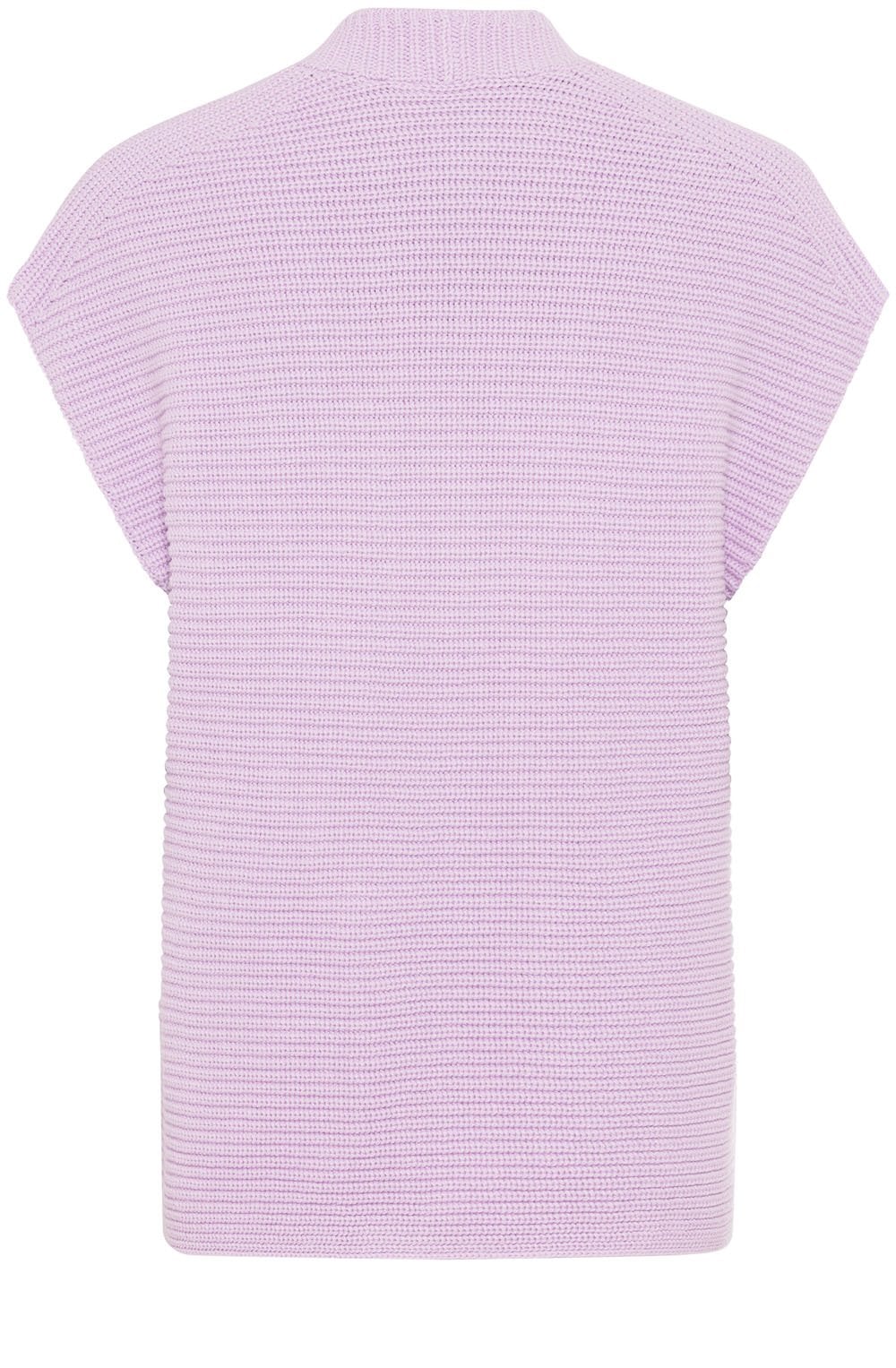Soft Lilac Ribbed Knit Waistcoat