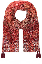 Spiced Orange Animal Print Tasselled Scarf