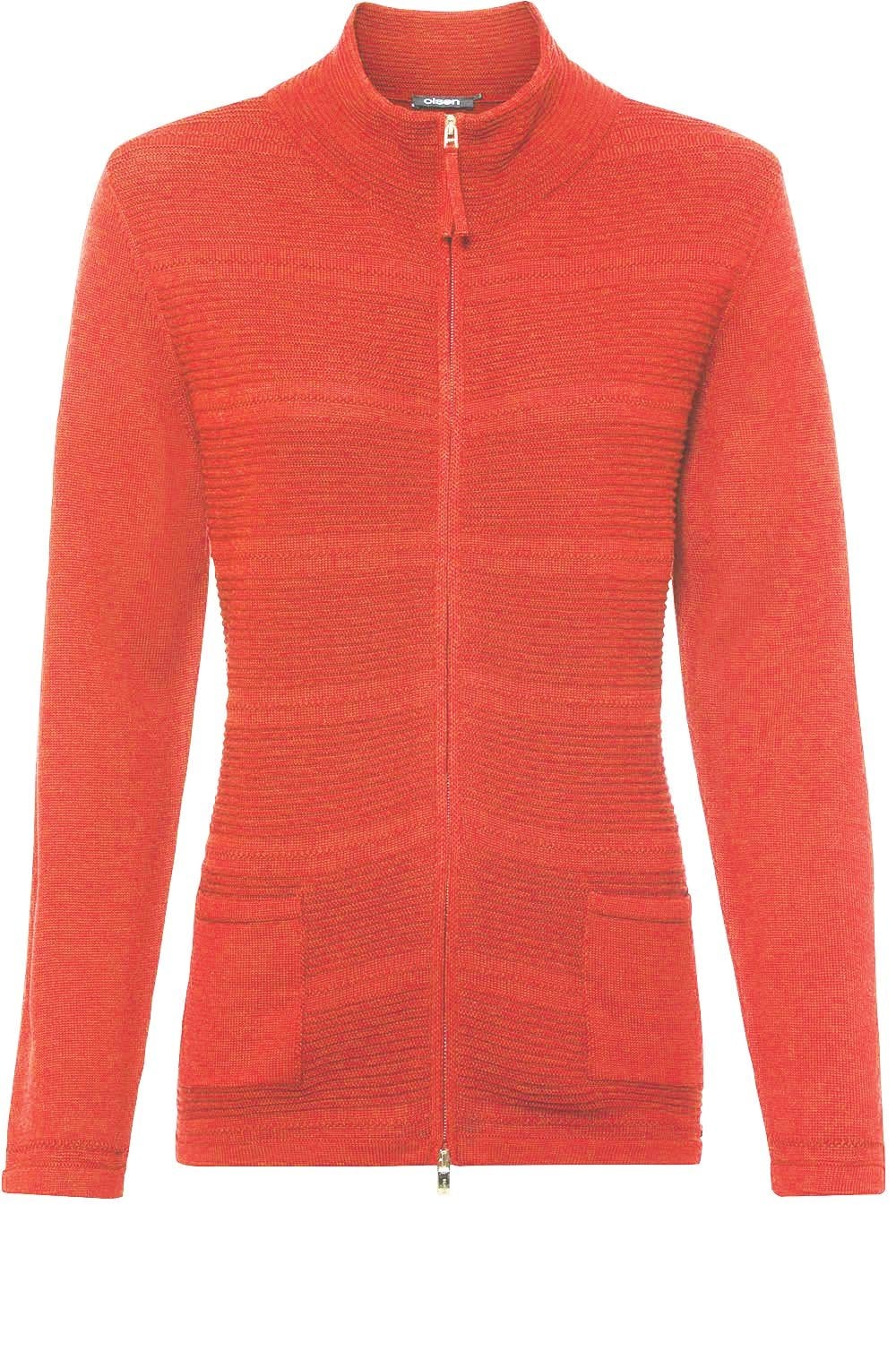Spiced Orange Horizontal Ribbed Cardigan