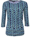 Spot Print Ocean Blue Jersey Top