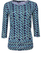 Spot Print Ocean Blue Jersey Top