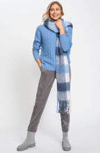 Sterling Blue Checked Oversized Scarf