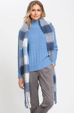 Sterling Blue Checked Oversized Scarf
