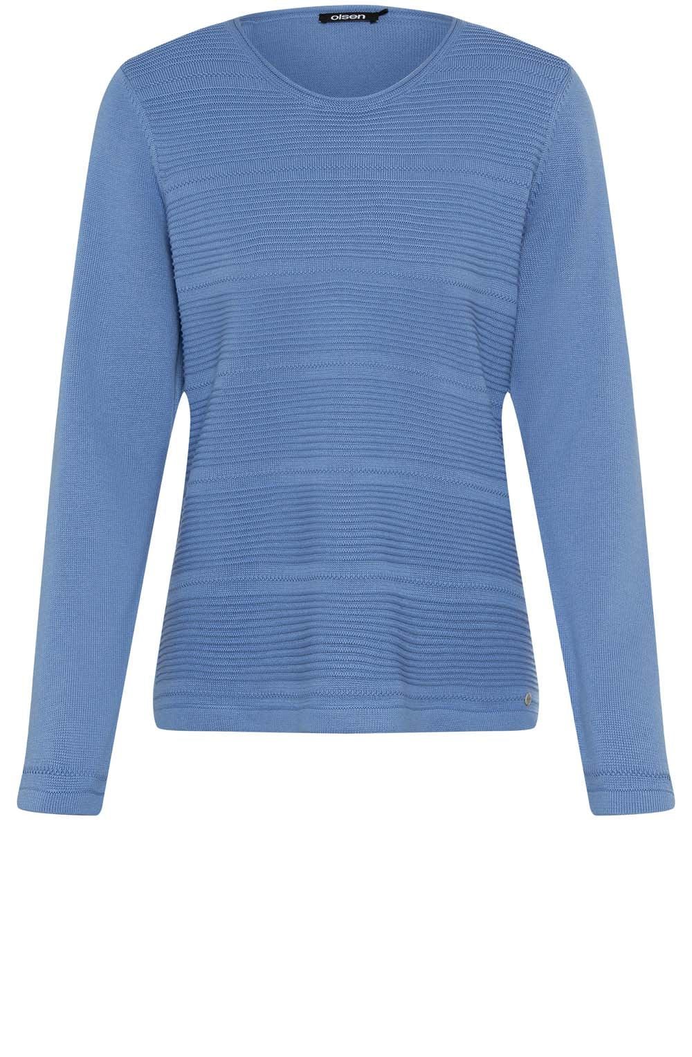 Sterling Blue Horizontal Ribbed Jumper