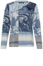 Sterling Blue Patchwork Print Hannah Top