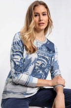 Sterling Blue Patchwork Print Hannah Top
