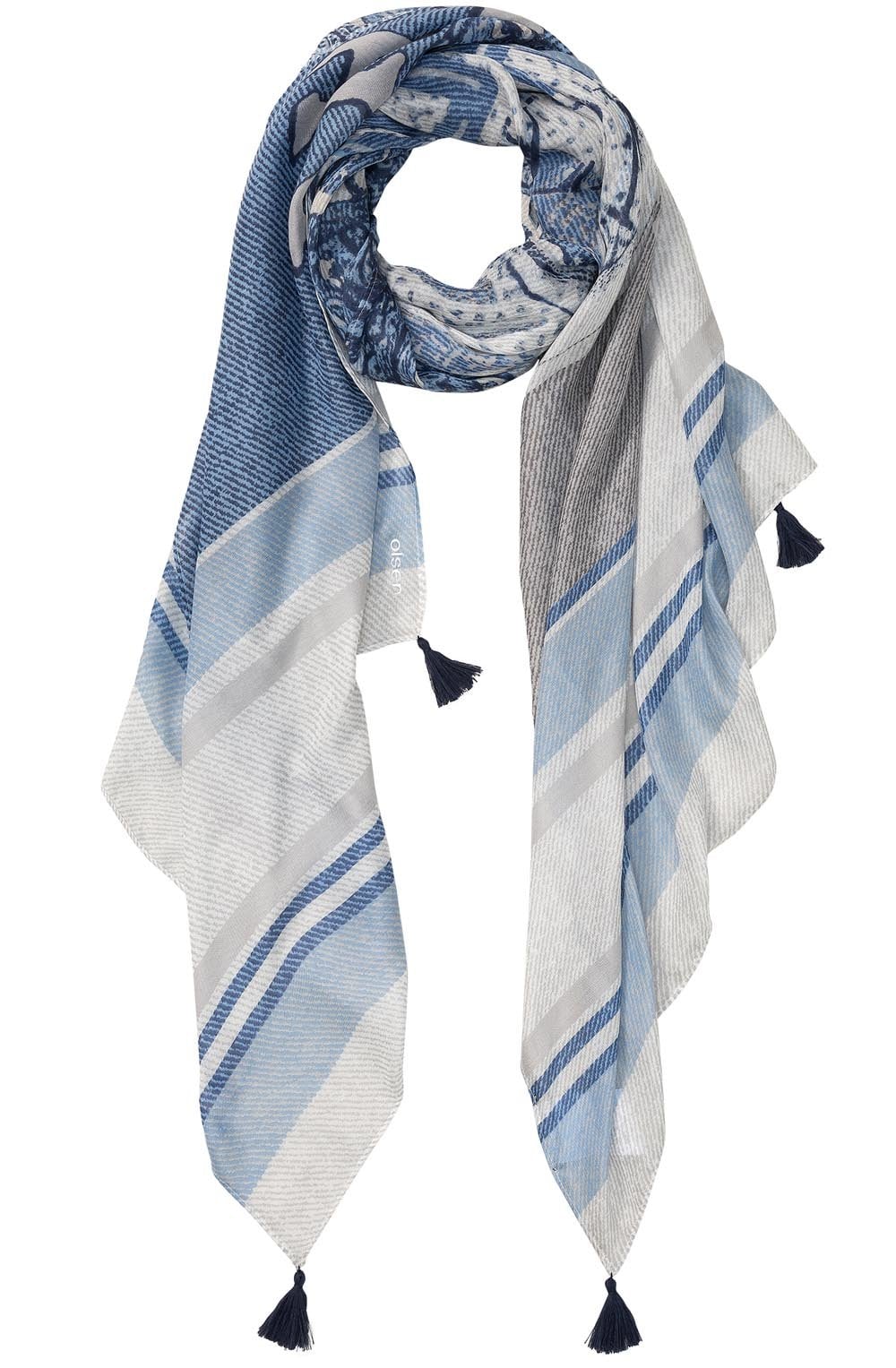 Sterling Blue Tasselled Scarf