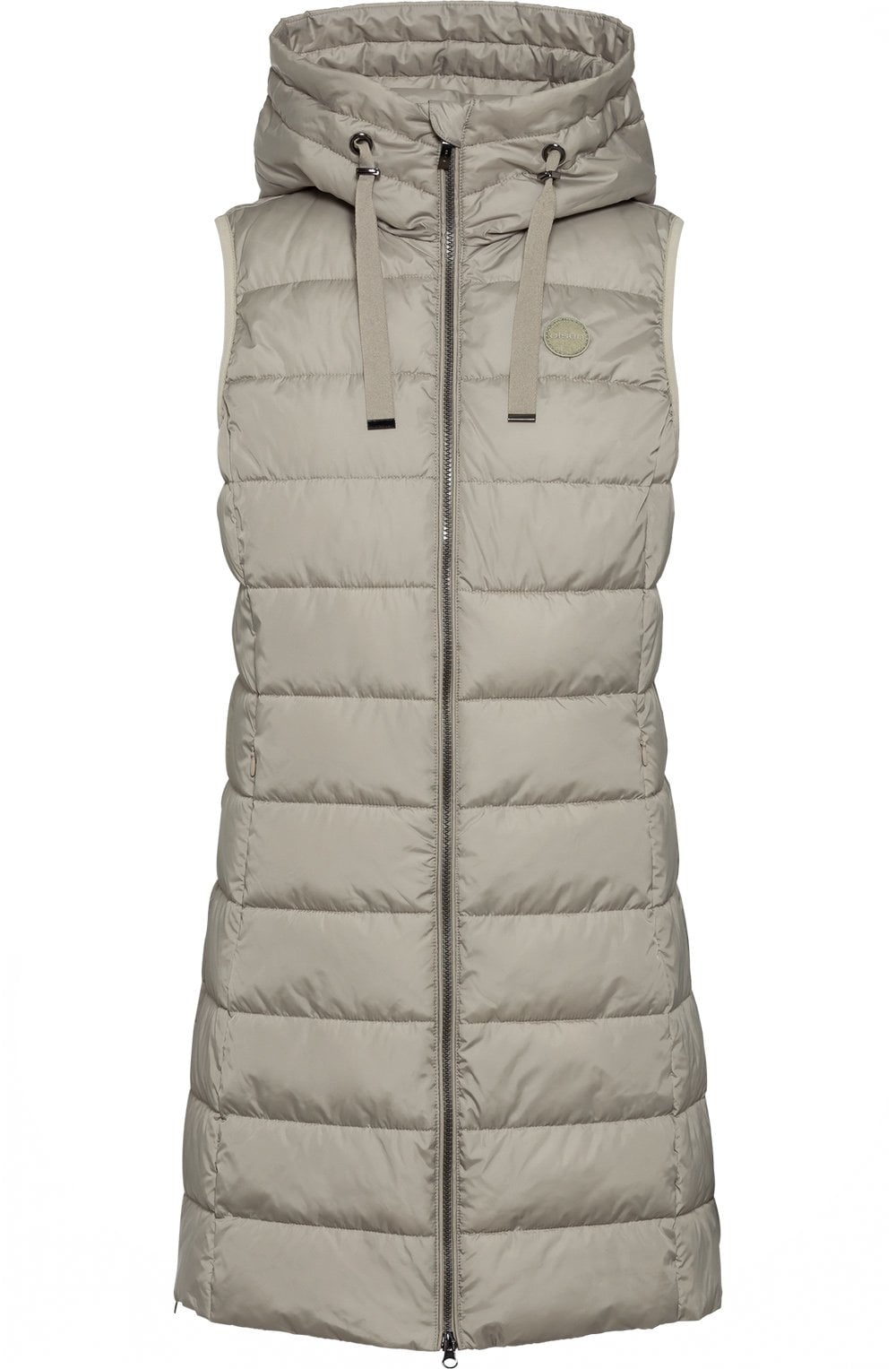 Stone Green Quilted Long Gilet