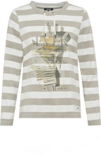 Stone Green Stripes and Diamante Relaxed Top