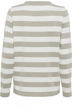 Stone Green Stripes and Diamante Relaxed Top