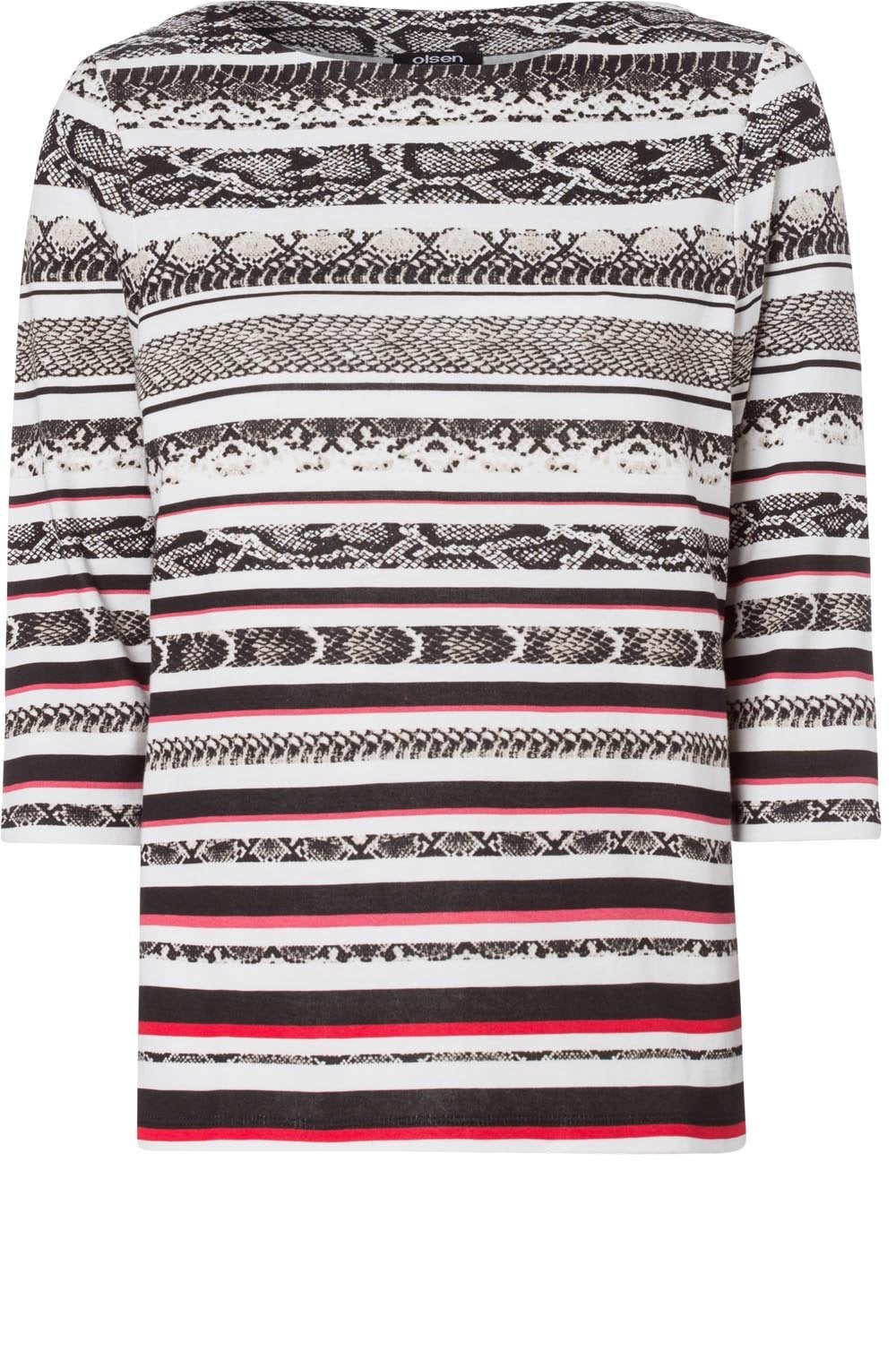 Striped Animal Print Top